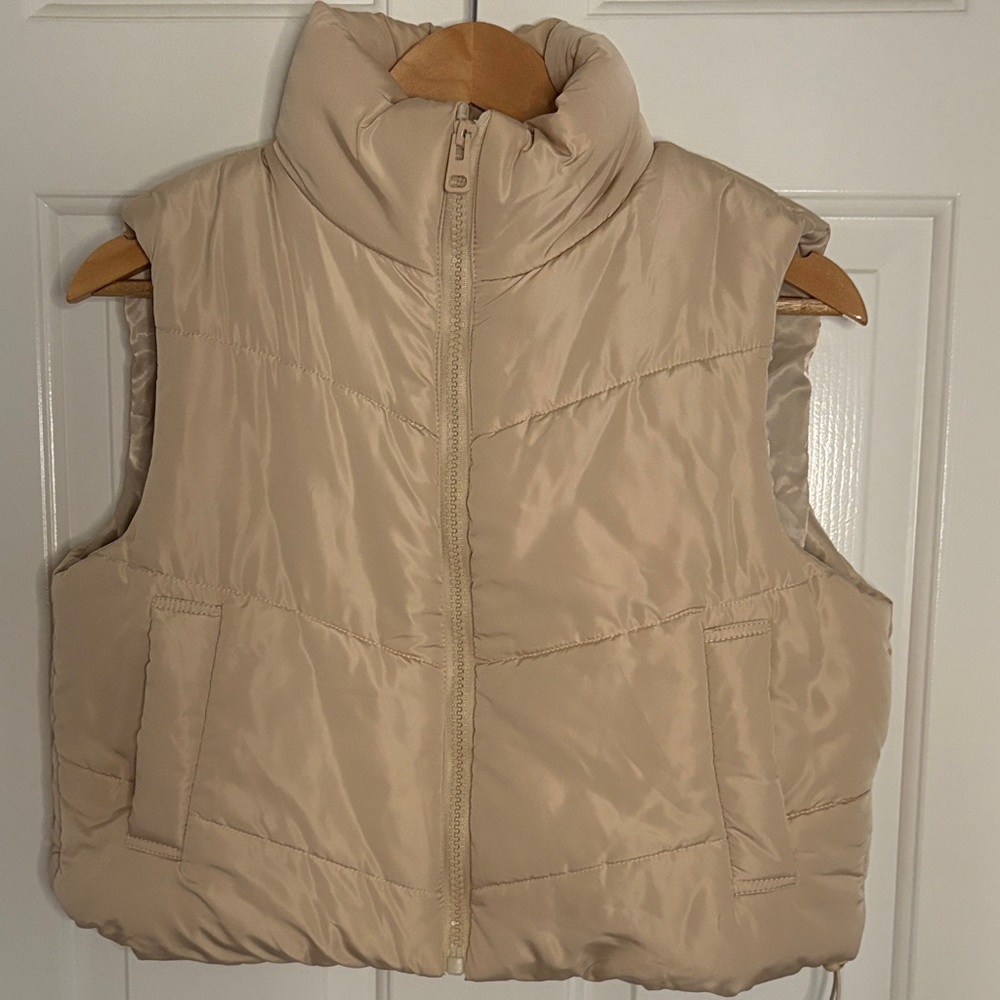 Women's Tan Puffer Vest